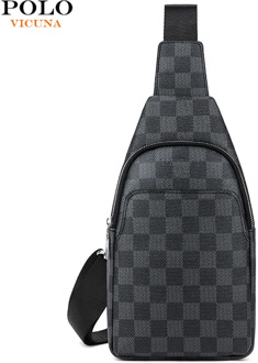 VICUNA POLO Famous Brand Men Cross Body Bag Plaid Men Travel Chest Bags Fashion Sling Messenger Shoulder Bags