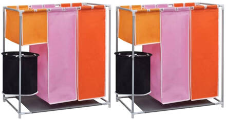 vidaXL 3-delige Wassorteerders 2 st met wasmand Multicolor