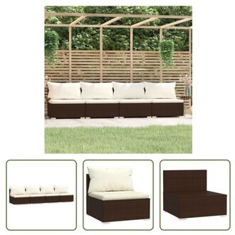 vidaXL 4-zits bank PE-rattan - 280x70x60.5 cm - bruin