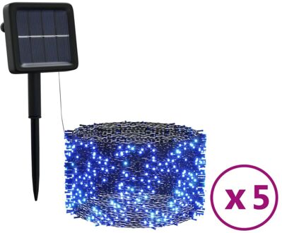 vidaXL 5 st Lichtslinger met 200 LED's solar binnen/buiten blauw Multikleur