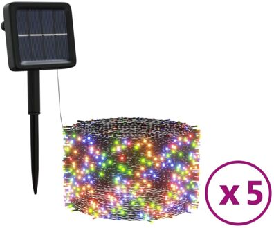 vidaXL 5 st Lichtslinger met 200 LED's solar binnen/buiten meerkleurig Multikleur