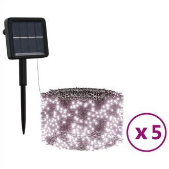 vidaXL 5 st Lichtslinger met 200 LED's solar binnen/buiten warmwit Multikleur