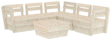 vidaXL 6-delige Loungeset pallet geïmpregneerd vurenhout Beige