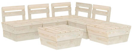 vidaXL 6-delige Loungeset pallet geïmpregneerd vurenhout Beige