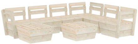 vidaXL 8-delige Loungeset pallet geïmpregneerd vurenhout Beige