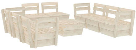 vidaXL 9-delige Loungeset pallet geïmpregneerd vurenhout Beige