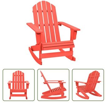 vidaXL Adirondack Schommelstoel - Tuinmeubelen - 70 x 91.5 x 92 cm (B x D x H) - Rood