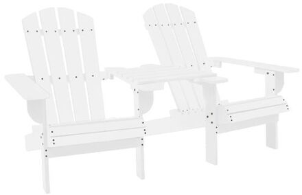 vidaXL Adirondack stoel - Tuinstoel Massief Vurenhout - Wit - 181/164 x 91.5 x 90 cm - Ergonomisch ontwerp