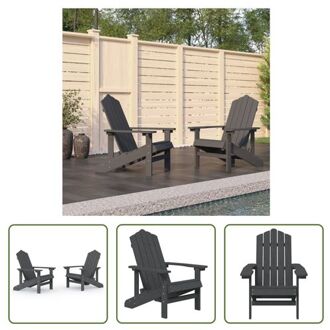 vidaXL Adirondack Tuinstoel - HDPE - Antraciet - 73x83x92 cm Grijs