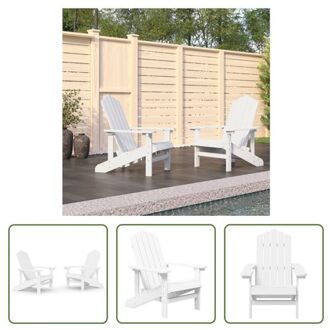 vidaXL Adirondack Tuinstoel - HDPE - Wit - 73 x 83 x 92 cm - Comfortabel zitcomfort