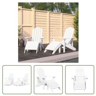 vidaXL Adirondack Tuinstoel - HDPE - Wit - 73x83x92 cm - Hoge rugleuning