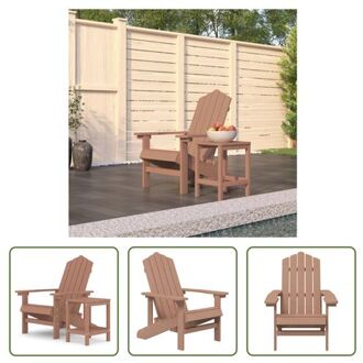 vidaXL Adirondack Tuinstoel - Tuintafel - Bruin - HDPE - 73x83x92 cm