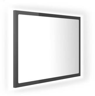 vidaXL Badkamerspiegel LED 60x8,5x37 cm acryl hoogglans grijs