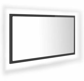 vidaXL Badkamerspiegel LED 80x8,5x37 cm acryl hoogglans grijs