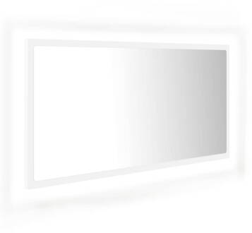 vidaXL Badkamerspiegel LED 90x8,5x37 cm acryl wit