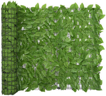 vidaXL Balkonscherm met groene bladeren 500x100 cm