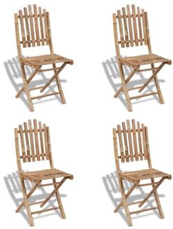 vidaXL Bamboe Eetstoelen - Set van 4 - 50 x 42 x 92 cm - Inklapbare meubelen Bruin