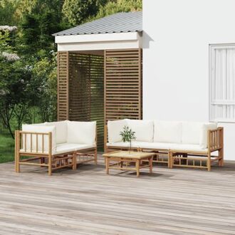 vidaXL Bamboe Lounge Set - 55 x 69 x 65 cm - Duurzaam materiaal - Comfortabele zitervaring - Praktische Bruin