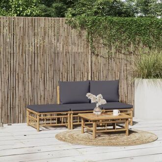 vidaXL Bamboe Tuinset - Elegant - Loungeset - 55 x 69 x 65 cm - Duurzaam materiaal Bruin