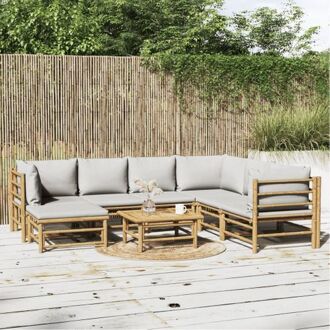 vidaXL Bamboe Tuinset - Flexibel Modulair - 55 x 65 cm - Elegante meubelen voor buitenruimtes - Duurzaam Bruin