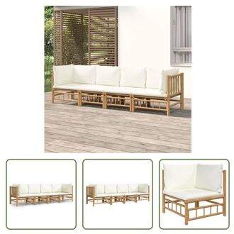 vidaXL Bamboe Tuinset - Lounge - 4-delige set Bruin