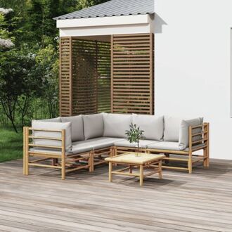 vidaXL Bamboe Tuinset - Lounge - 55 x 65 x 30 cm - Duurzaam - Comfortabel - Modulair Bruin