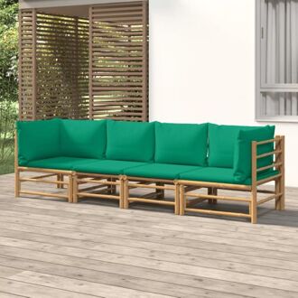 vidaXL Bamboe Tuinset - Modulaire loungeset - Duurzaam materiaal - Comfortabele zitervaring - Inclusief Bruin