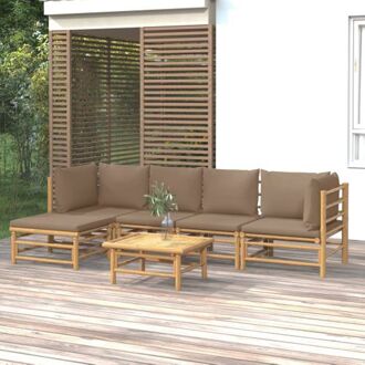 vidaXL Bamboe Tuinset - The Living Store Lounge - Tuinmeubelen - 55x65 cm - Modulair Bruin