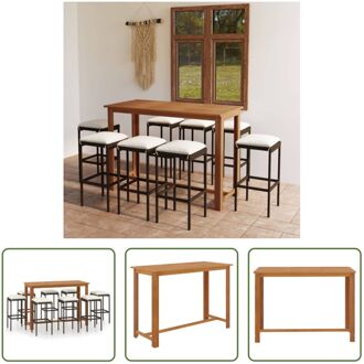 vidaXL Barset Acaciahout Bruin - 150 x 70 x 105 cm - Weerbestendig - Comfortabele kussens - Montage vereist