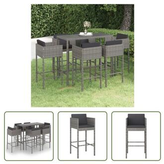 vidaXL Barset - Grijs - PE Rattan - 130 x 60 x 110 cm - Weerbestendig