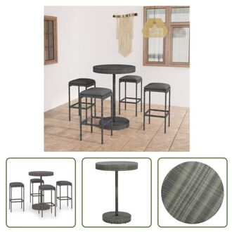 vidaXL Barset Rattan Grijs - 75.5 x 106 cm - Weerbestendig - Inclusief kussens