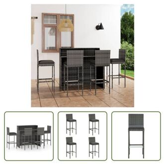 vidaXL Barset The Living Store - Tuinmeubelen - 120 x 55 x 110 cm - Grijs Antraciet - PE-rattan