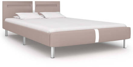 vidaXL Bedframe met LED kunstleer cappuccino 120x200 cm