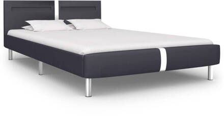 vidaXL Bedframe met LED kunstleer zwart 140x200 cm