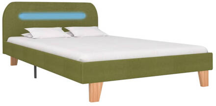 vidaXL Bedframe met LED stof groen 120x200 cm