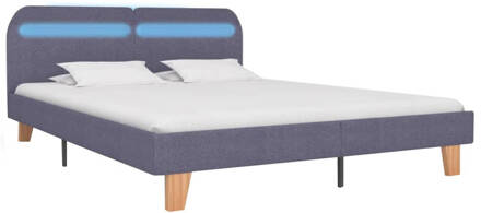 vidaXL Bedframe met LED stof lichtgrijs 160x200 cm