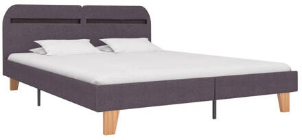 vidaXL Bedframe met LED stof taupe 160x200 cm