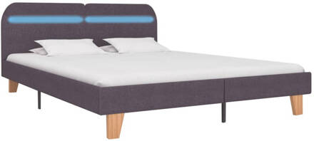 vidaXL Bedframe met LED stof taupe 180x200 cm