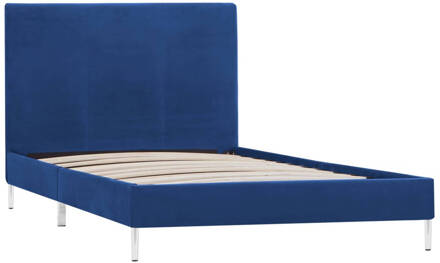 vidaXL Bedframe stof blauw 90x200 cm