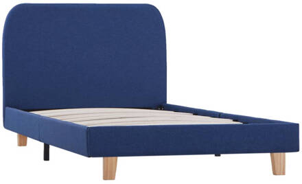 vidaXL Bedframe stof blauw 90x200 cm