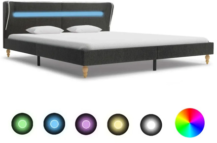 vidaXL Bedroom Furniture Bed Frame With Color Changing LED Lighting strip 160 X 200cm Adult Bed Modern Bed Furniture Smart Bed