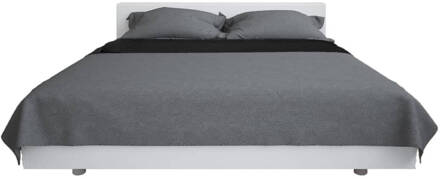 vidaXL Bedsprei dubbelzijdig 170x210 cm quilt grijs en zwart