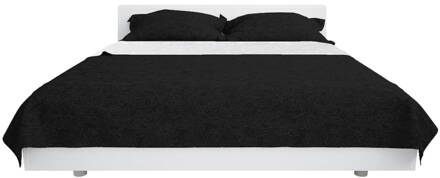 vidaXL Bedsprei dubbelzijdig 230x260 cm quilt zwart en wit