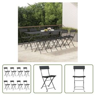 vidaXL Bistrostoel - inklapbaar - PE-rattan - zwart - 40 x 45 x 79 cm