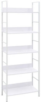 vidaXL Boekenkast 5 schappen 60x27,6x158,5 cm spaanplaat wit