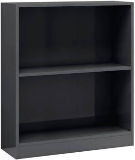 vidaXL Boekenkast 60x24x74,5 cm bewerkt hout hoogglans grijs