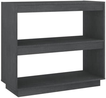 vidaXL Boekenkast 80x35x71 cm massief grenenhout grijs