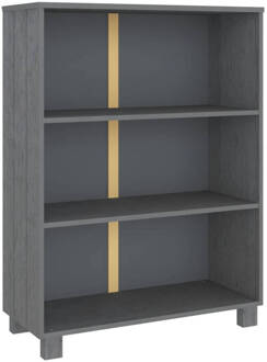 vidaXL Boekenkast 85x35x112 cm massief grenenhout donkergrijs