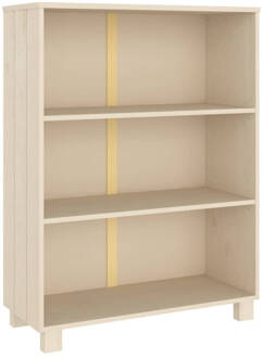 vidaXL Boekenkast 85x35x112 cm massief grenenhout honingbruin