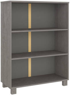 vidaXL Boekenkast 85x35x112 cm massief grenenhout lichtgrijs